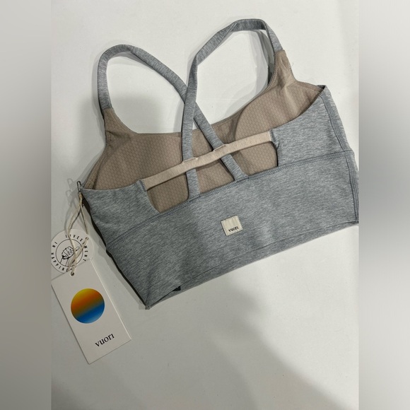 Vuori Women's XS Long Line Elevation Bra Heather Grey NWT Medium Support Mesh - Picture 3 of 7